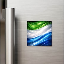 Sierra Leone Sierra Leone Abstract Ülke Bayraklı Buzdolap Magneti - 9x9 Cm