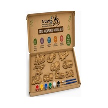 Ahşap Boyama Araçlar 10 Lu 1 Paket 10x15cm Ahşap Boyama 6 Renk Boya Resim Fırçası Etkinlik Çocuk Gelişim Motor Beceri