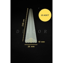 Diecor Dekoratif Boyanabilir 20 Adet 2,5 Cm Polistren Duvar Çıtası Beyaz 2,5 Cm Model:xa221