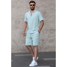 Madmext Mint Yeşili Basic Erkek Gömlek Takımı 5918
