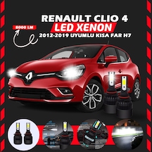 Renault Clio 4 2012-2019 Kısa Far Uyumlu Şimşek Etkili Led Xenon Light Series H7