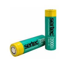 Sertec 18650 3.7v 2000mah 1c Li-ion Düz Kafa Şarjlı Pil