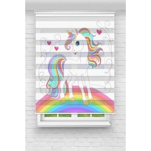 Perdecizade Enxboy Renkli Pony Dijital Baskılı Zebra Perde-cocuk Odası-stor Perde Pz-703 Renkli