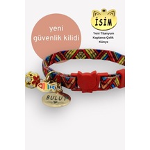 Tr Güvenlik Kilitli Kedi Tasması, Isimli Kedi Tasması, Kedi Isimlik, Kedi Künyesi, Safety Click Desen 21-standart Diğer