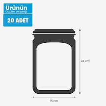 Gümüş Desenli Kavanoz Görünümlü Saklama Poşeti 20 Adet 15x22 Cm - 700 Ml