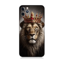 Apple Uyumlu iPhone 11 Pro Uyumlu Taçlı Aslan 2 Desenli Silikon Kılıf -