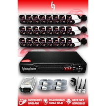 Bayicam 24 Kameralı Panda 24 Dış Kamera Set HDD'siz Full HD Gece Görüşlü Güvenlik Kamerası Sistemi