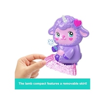 Polly Pocket Bebekler Ve Oyun Seti, Kuzucuk Şeklinde Taşınabilir Rüyalar Diyarı Mini Oyun Seti, 1 Mikro Bebek, Tek Boynuzlu At Figürü, Yiyecek Ve Moda Tasarımı Aksesuarları, Jcb15 Açık Ahşap