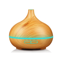 Sones Usb 400ml Ahşap Dokulu Koku Makinesi Sivri Ağızlı Nemlendirici Renkli Led Işıklı Otomatik Alkol Spreyi