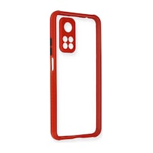 Xiaomi Mi 10t Pro Kılıf Miami Şeffaf Silikon - Kırmızı Evimdeyokyok