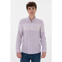 U.s. Polo Assn. Erkek Lila Gömlek Desenli 50300013-vr034 Lila