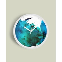 Soyut Tasarım Modern Duvar Saati - 25cm - Önü Camlı Beyaz Kasa - Sessiz Mekanizma-jh0033 Beyaz