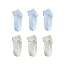 Monochrome Series Organik Pamuklu Kaydırmaz Çocuk-bebek Çorabı 6'lı Set Çok Renkli