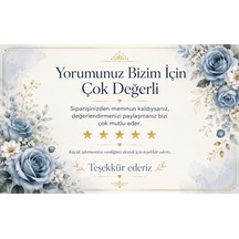 Çiçek Desenli 100 Adet Yorum Kartı 8x5 Cm 200 Gr Küçük İşletme Teşekkür Kartı
