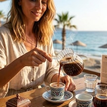 Cam Cezve Seti, Isıya Dayanıklı Borosilikat Cam, Şeffaf Türk Kahvesi Cezvesi, Modern Tasarım, 2 Li Kahve Sunum Seti Aeropress