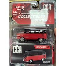 Cca Collectibles Series Volksvagen T1 Kırmızı-siyah 1/64 Model Araba