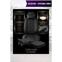 Suzuki Vitara 1993 Uyumlu Siyah Renk Premium Lüks 2 Adet Minder Ve Yastık