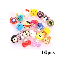 Fosenze Sevimli Hayvan Şekilli Kablo Koruyucu - 10 Adet Şarj Kablosu Kırılma Önleyici