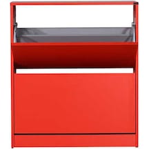 Flat Duo 2 Katlı Geniş Ayakkabılık Dolabı - Kırmızı