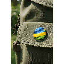 Ruanda Rwanda Abstract Ülke Bayraklı Buton Rozet - 44 MM 5 Adet Çok Renkli