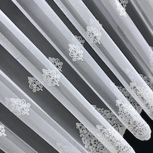 Tül Perde Kırışmaz Grek Zemin Serpme Işleme 2 Farklı Desen Çok Renkli