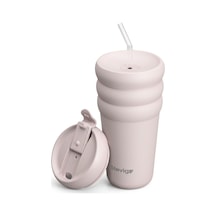 3 Bubble Two-cap Straw Tumbler Çelik Termos 600 Mililitre Soft Quartz St-248 Açık Bej