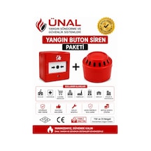 Yangın Alarm İhbar Sireni Ve Butonu Seti İş Yeri Güvenlik Ev Ofis