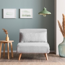 Folde 80 Tekli Yataklı Katlanır Koltuk Teddy Gri Gri