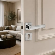 Sese Duru Modeli Yale Rozetli Dış Kapı Kolu Krom Renk 200-203r-03-18