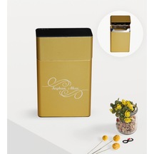 Bk Gift Kişiye Özel İsimli Gold Metal Sigara Tabakası - 3 Siyah