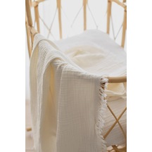 Babywom 4 Katlı Müslin Bebek-Çocuk Battaniyesi 110X110Cm- 1001 Beyaz