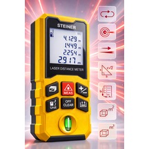 Steiner Profesyonel 50 Metre Lazer Metre Dijital Göstergeli Lazer Mesafe Ölçer Sarı