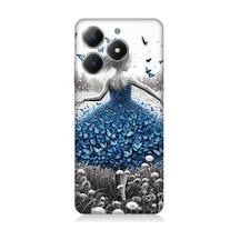 Realme C61 Uyumlu Kelebekli Elbise Rüyası Desenli Silikon Kılıf Çok Renkli