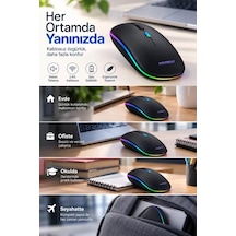 8 10 Metre Menzilli Şarj Edilebilir Kablosuz Mouse -