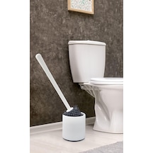 Home Silikon Wc Tuvalet Banyo Fırçası Klozet Fırçası Beyaz-gri Oval Siyah