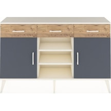 Arges Konsol 4 Raflı 3 Çekmeceli 2 Kapaklı 132x30x83 Aytaşı-antrasit/çam Antrasit/çam