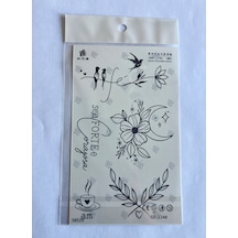 Çiçek Kuş 18x11 Cm Yarı Kalıcı Geçici Dövme