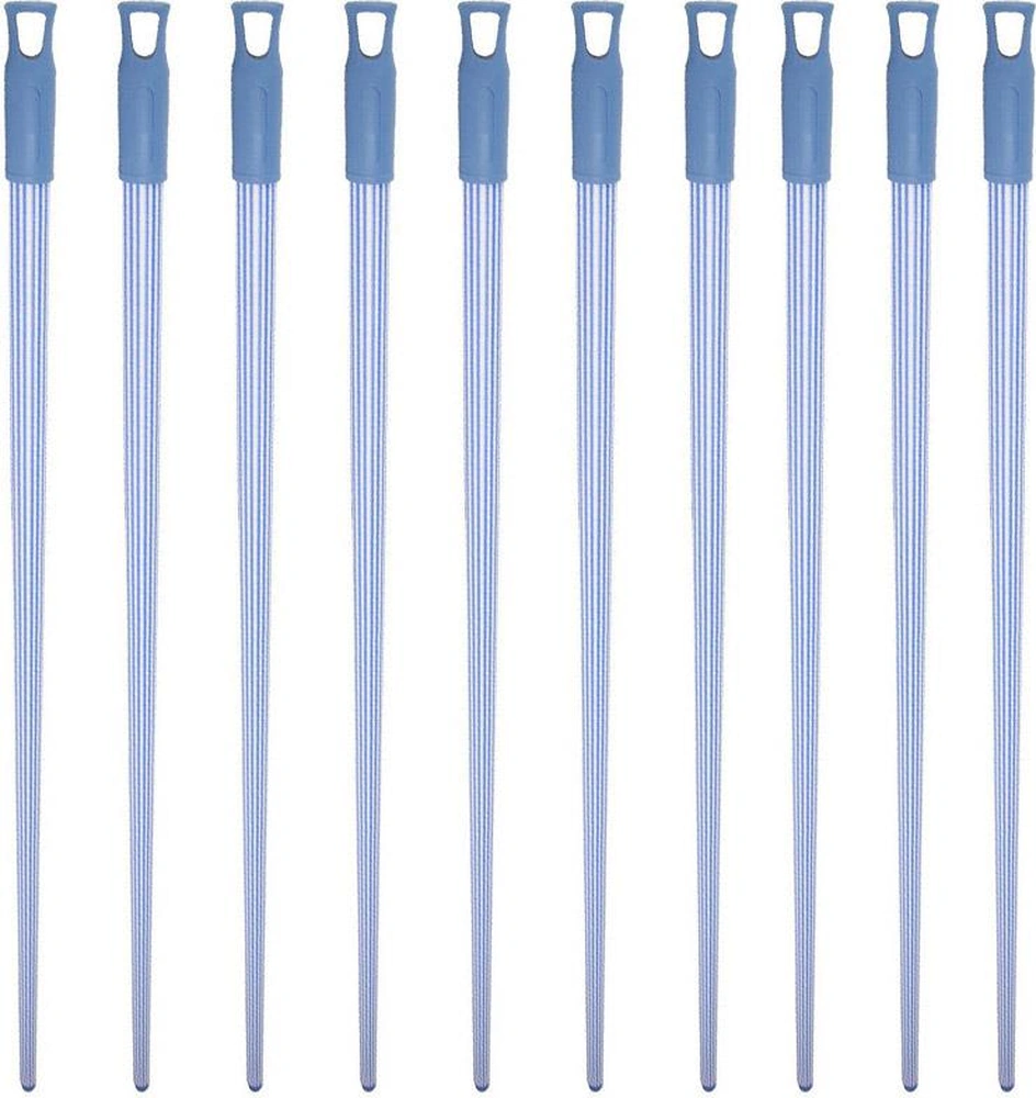 Kaplamalı Alüminyum Metal Vidalı Çizgili Renkli Fırça Faraş Süpürge Çeksil Sap Sapı - 120 Cm. - 10 Adet