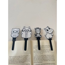 Sevimli Dostlar Kitap Ayracı 4 Lü Set-sert Plastik-okuma Köşesi-hediyelik