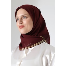 Tesettür Biyeli Bürümcük Düz Şifon Eşarp - Bordo Bordo