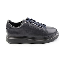 Bambi Lacivert Hakiki Deri Erkek Sneaker E01398023103