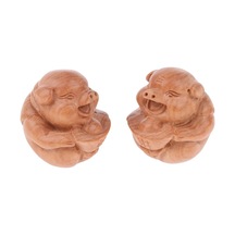 Suntek 1 Pair Çin Ahşap Akupunktur Tetik Noktası Masaj Topu El Kahverengi