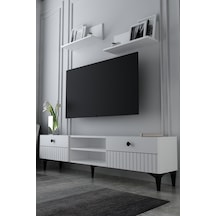 180dhdtrür7b İlay Lazer Desenli Raflı Tv Sehpası Ünitesi Beyaz