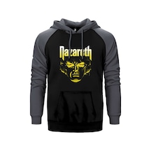 Nazareth Face Gri Renk Reglan Kol Kapşonlu Sweatshirt Gri