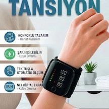 Bilekten Tansiyon Ölçüm Cihazı Şarj Edilebilir Tek Tuşlu Otomatik Ölçüm