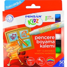 Pensan Kidz Temizlenebilir 8 Renk Pencere Boyama Markörü Çok Renkli