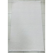 Bambu % 100 Sık Dokuma +12 Hav Yükseklikte Beyaz Bambusa Kesme Halı