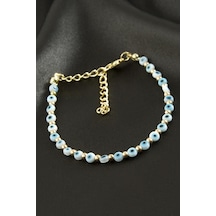Nazar - 995 - Boncuklu - Nazblsmm - Bileklik Beyaz