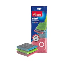 Vileda Glitzi 3 Lü Power Inox Colors Çelik Bulaşık Süngeri