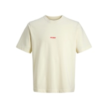 Jack & Jones Jcoclub Small Front Prınt Ekru Erkek Kısa Kol T-shirt 000000000102684761 Bej